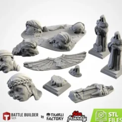 Txarli - Décors Fantasy - Lot de statues en ruines
