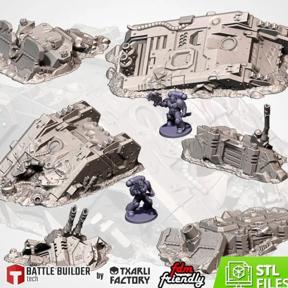 Txarli - Décors Science fiction - Epaves tank