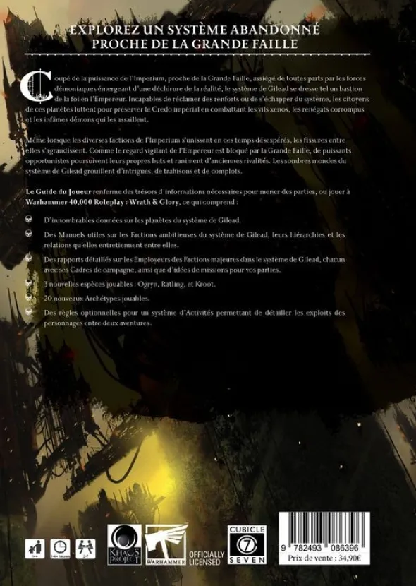 Warhammer 40K : Wrath & Glory - Système Abandonné - Guide du Joueur