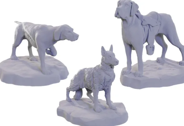 Wizkids Deep Cuts Unpainted Miniatures: Dog Companions