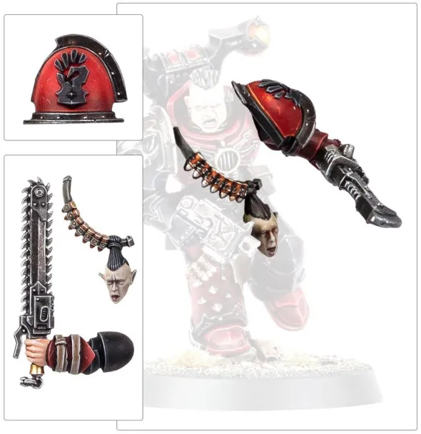 W40k : Space Marines du Chaos - Améliorations et Décalcos Red Corsairs