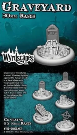 Wyrdscape Bases - 5x Graveyard 30mm