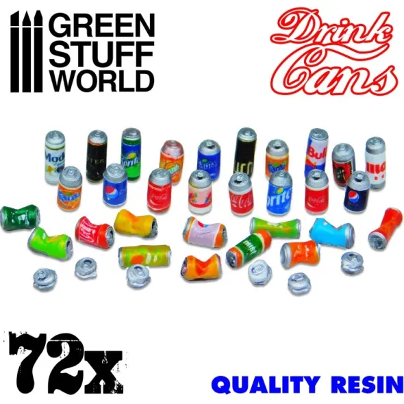 72x Canettes en Résine